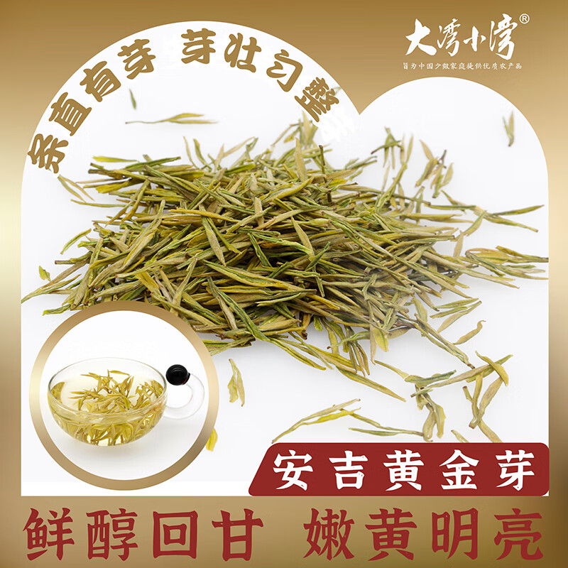 天旭 茶叶绿茶黄金芽特级2023新茶春茶明前白茶安吉黄